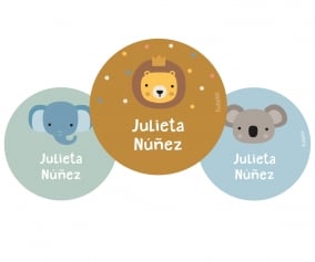 Lot de 3 badges personnaliss Animal Friends 