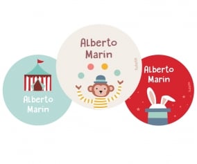 Lot de 3 badges personnaliss Circus 