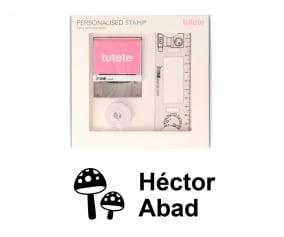 Timbro per tessuti Personalizzato Funghetti + Nastro Capi Scuri