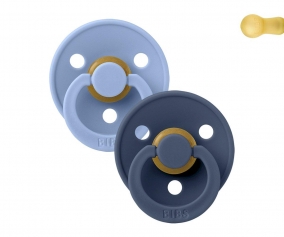 2 Succhietti BIBS Colour Round Sky Blue/Steel Blue