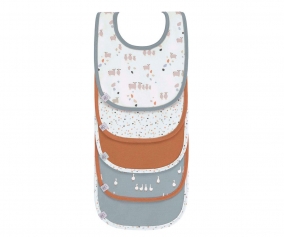 Pack de 5 baberos Impermeables Tiny Farmer Azul