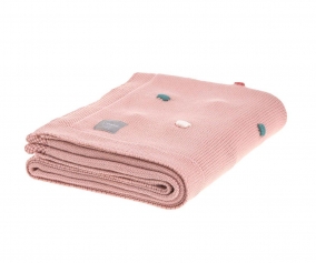 Manta Beb Lunares Rosa