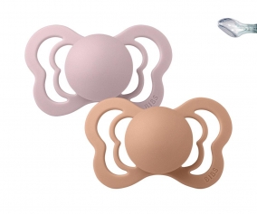 Pack 2 Succhietti BIBS Couture Plum/Peach Silicone