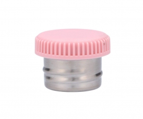 Bouchon avec base en mtal pour bouteille en acier rose