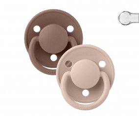2 Chupetas Silicone Bibs De Lux Woodchuck/Blush
