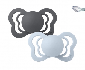 Pack 2 Succhietti BIBS Couture Iron/Baby Blue Silicone