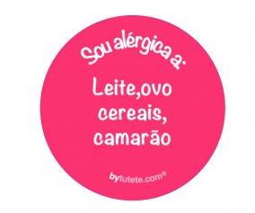 1 Broche Rosa Personalizada Sou Alrgica a: