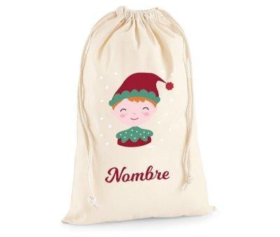 GRAND Sac Personnalisable pour Cadeaux Lutin