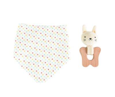 Cotton Bib  Teether Set
