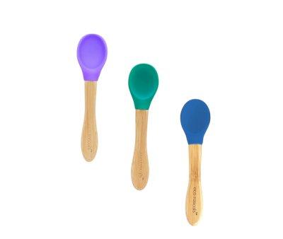 3 Cucharas Bamb Morada Verde Navy