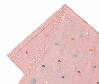 Manta Beb Lunares Rosa