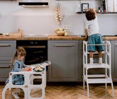 Helper Tower Montessori Pearl Grey/Silver