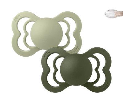 2 Chupetas BIBS Supreme Sage/Hunter Green Silicone