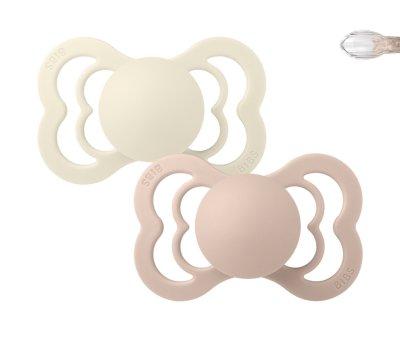 2 BIBS Supreme Pacifiers Blush/Ivory Silicone