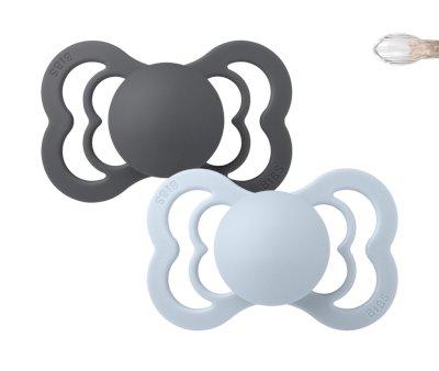 2 Chupetas Bibs Supreme Silicone Iron/Baby Blue