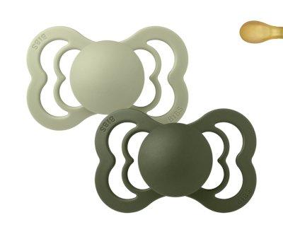 Pack 2 Succhietti BIBS Supreme Sage/Hunter Green Lattice