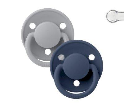 2 Succhietti BIBS De Lux Cloud/Steel Blue Silicone