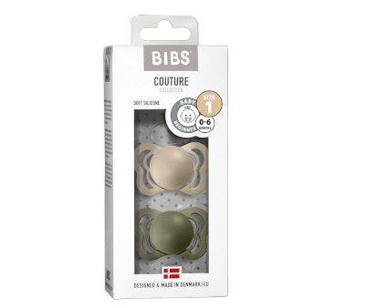 Pack 2 Succhietti BIBS Couture Vanilla/Olive Silicone