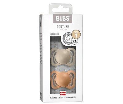 Pack 2 Succhietti BIBS Couture Vanilla/Peach Silicone