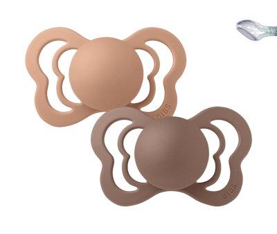 Pack 2 Succhietti BIBS Couture Peach/Woodchuck Silicone