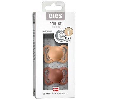 Pack 2 Succhietti BIBS Couture Peach/Woodchuck Silicone