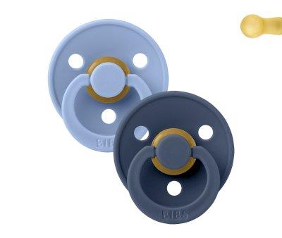 2 Succhietti BIBS Colour Round Sky Blue/Steel Blue