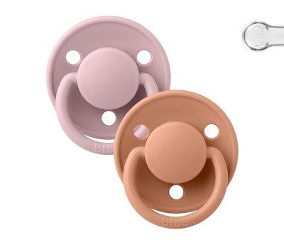 2 Succhietti BIBS De Lux Pink Plum/Peach Silicone