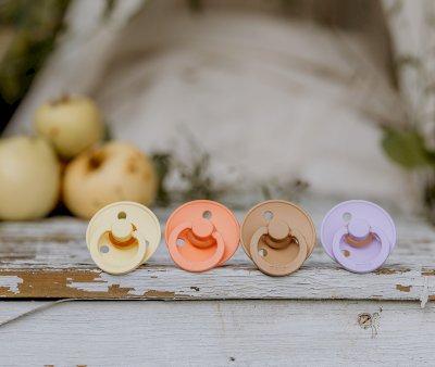 2 Succhietti BIBS Colour Round Papaya/Violet Sky
