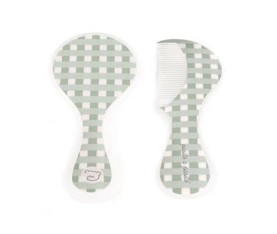 Set Peine y Cepillo Bebe Cuadro Verde