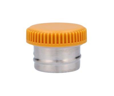 Bouchon avec base en mtal pour bouteille en acier moutarde