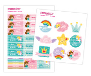 30 Autocollants pour Objets Princesse