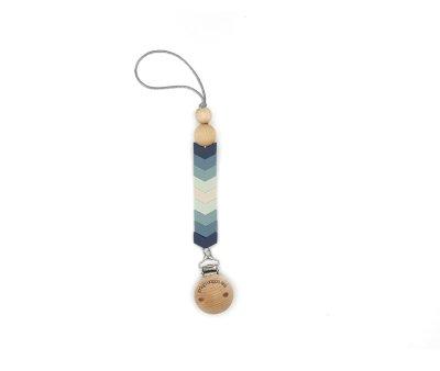 Silicone Pacifier Clip Blue Chevron