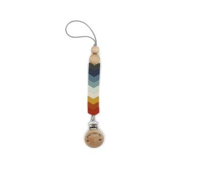 Chevron Rust Silicone Pacifier Clip