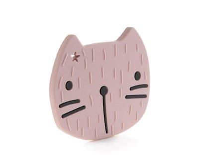 Anneau de dentition en silicone Pippa le chat Mauve