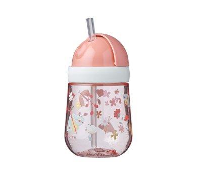 Vaso con Pajita Mio Flores y Mariposas