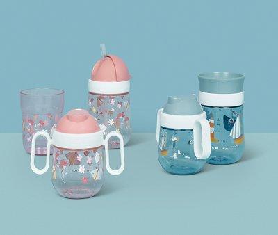Vaso con Pajita Mio Flores y Mariposas