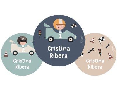 Pack de 3 badges personnaliss Speed Racers