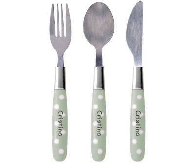 Set de couverts personnaliss Sage Dots