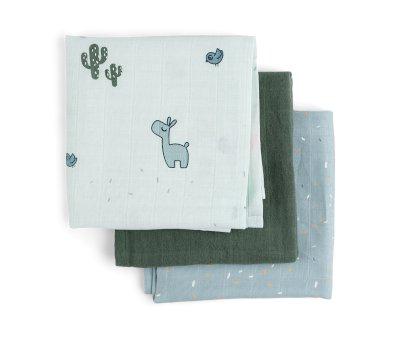 3 GOTS Washcloths Lalee Blue