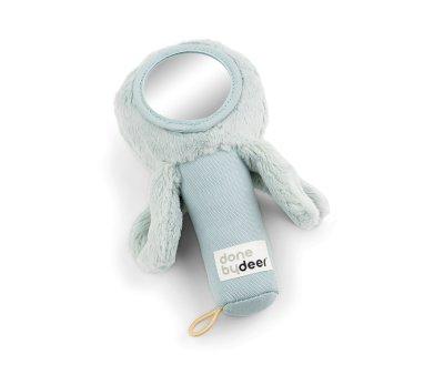 Small Rattle with Mirror Jelly Blue