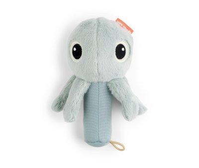 Small Rattle with Mirror Jelly Blue