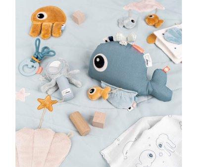 Small Rattle with Mirror Jelly Blue
