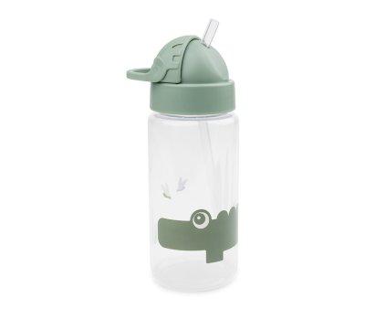 Botella Plstico con Pajita Croco Green
