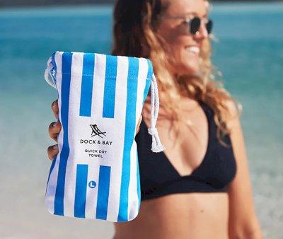 Toalha de Praia Grande Microfibra Cabana Blue Personalizvel