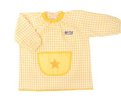 Babi con Bolsillo Central Estrella Amarillo Personalizable