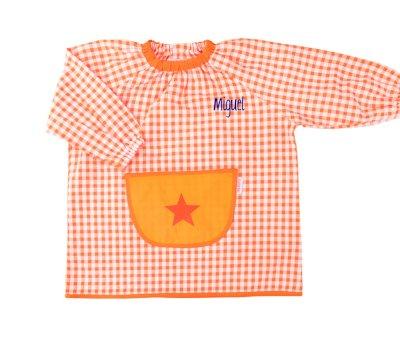 Babi con Bolsillo Central Estrella Naranja Personalizable