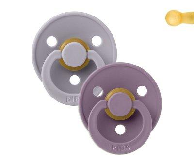 2 Succhietti BIBS Colour Round Fossil Grey/Mauve