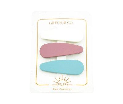 Clips cabelo Snap Dove White/Mauve Rose/Sky Blue