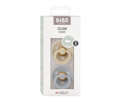 2 Chupetes BIBS Colour Simtrica Vanilla/Cloud