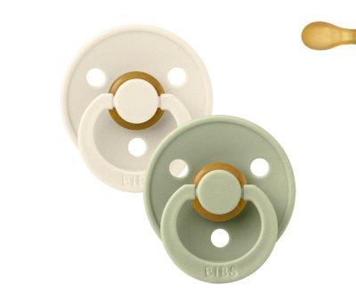 2 Succhietti BIBS Colour Simmetrica Ivory/Sage